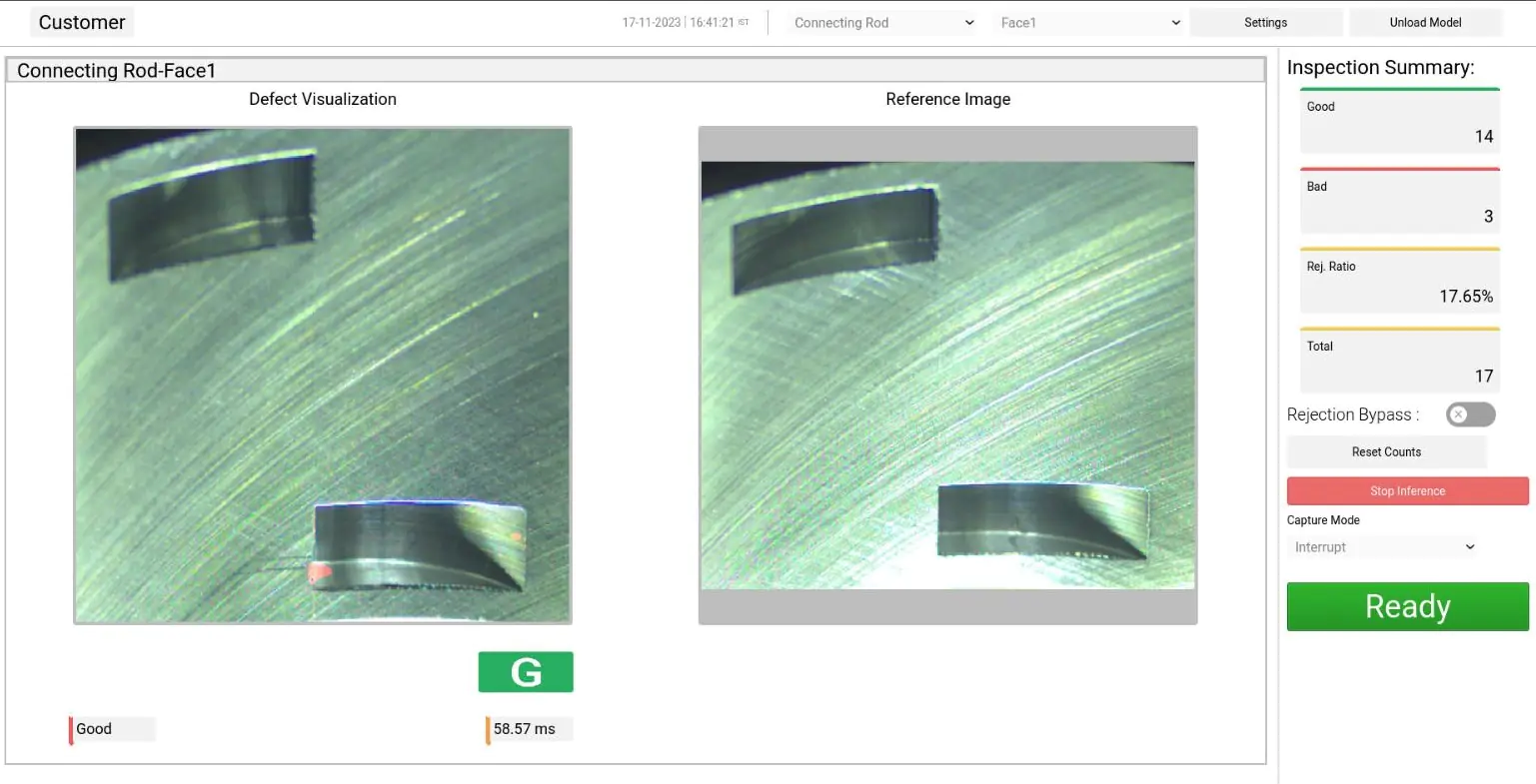 reference image and defect visualization