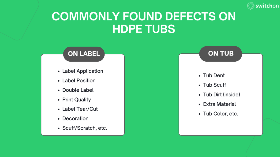 Visual defect detection FMCG