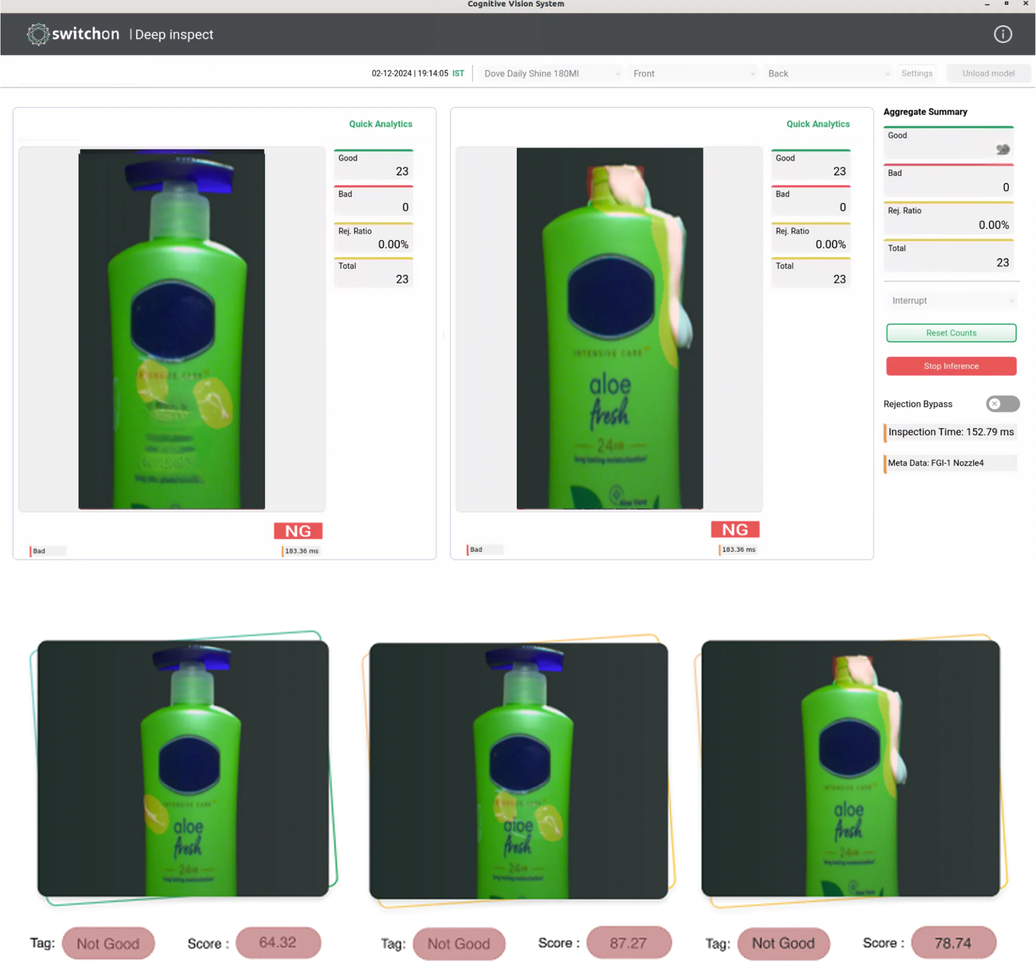 HDPE bottle quality inspection software