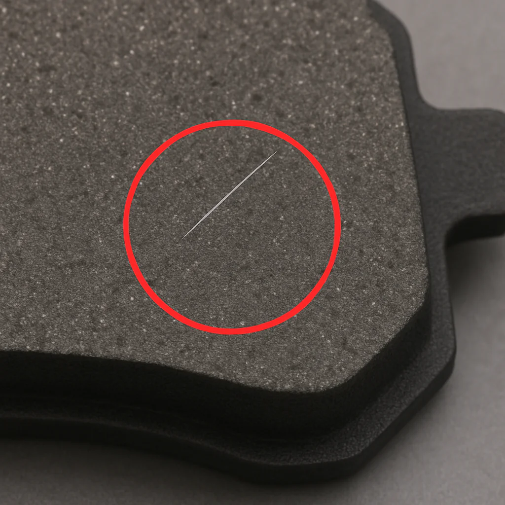 Brake pad defect detection