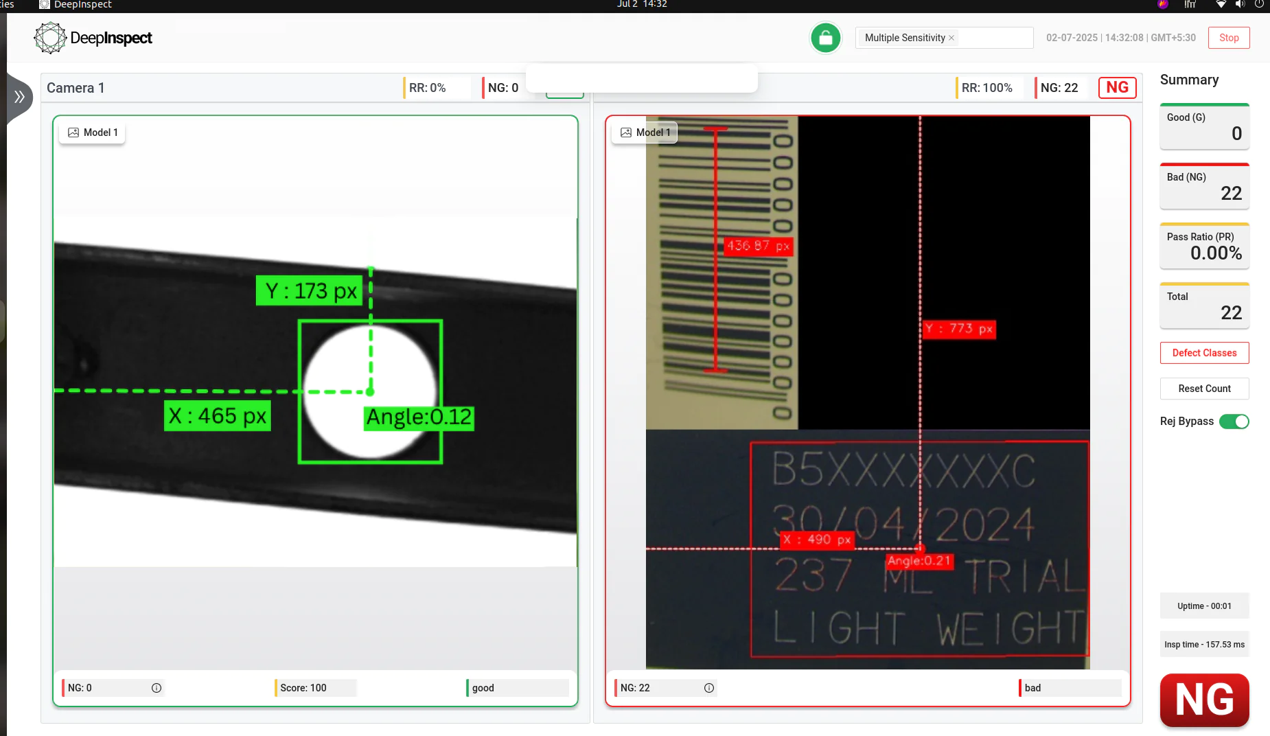 AI powered dimension check