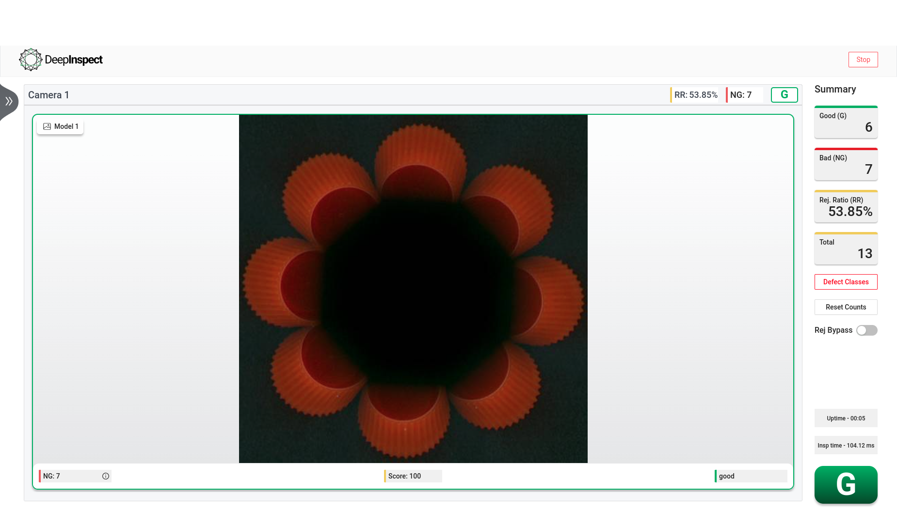 AI powered cap inspection
