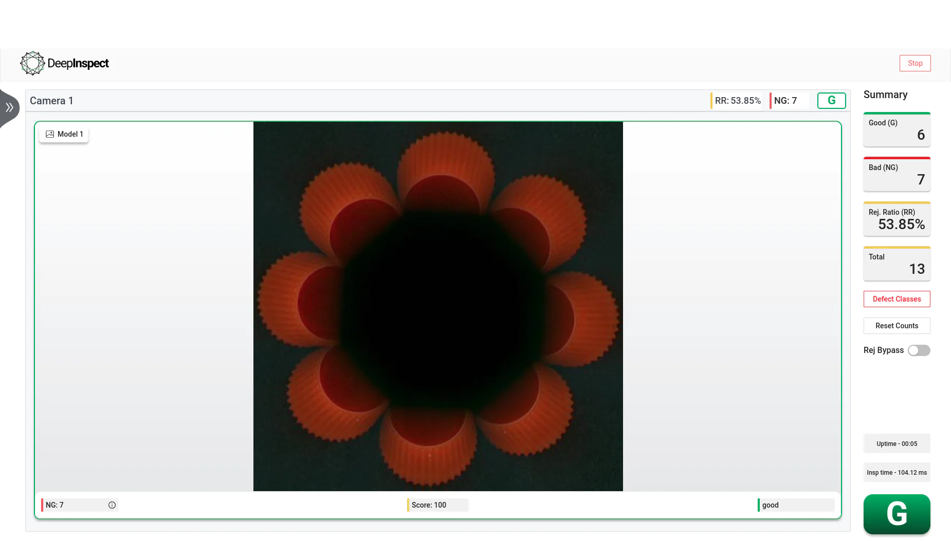 AI powered cap inspection