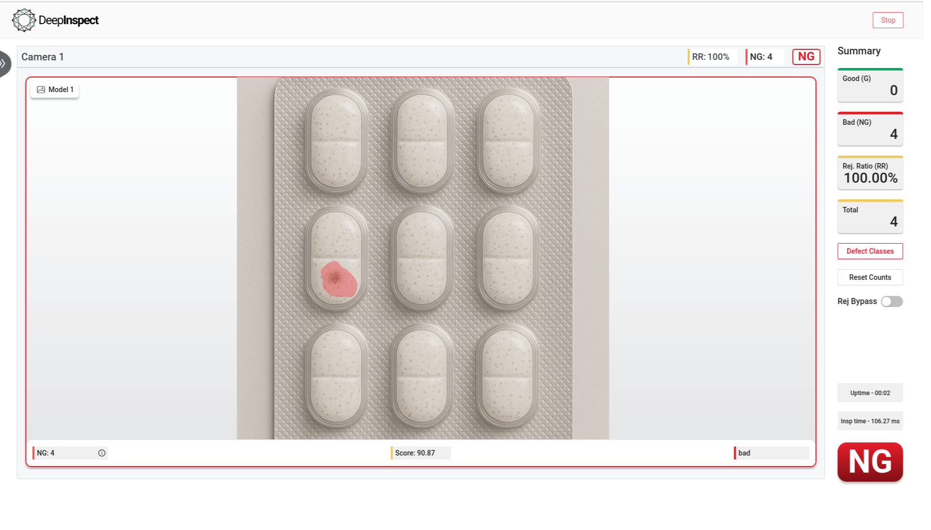AI visual inspection for blister packaging