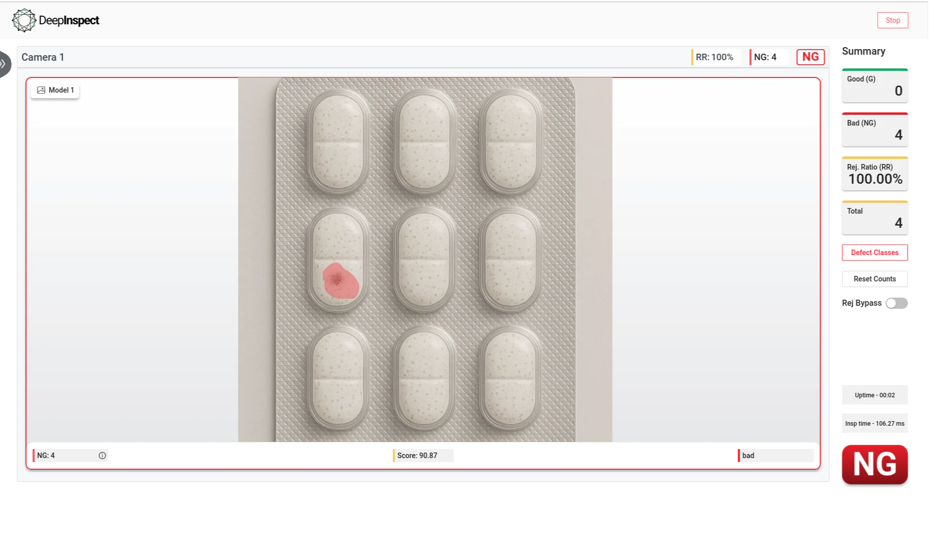 AI visual inspection for blister packaging