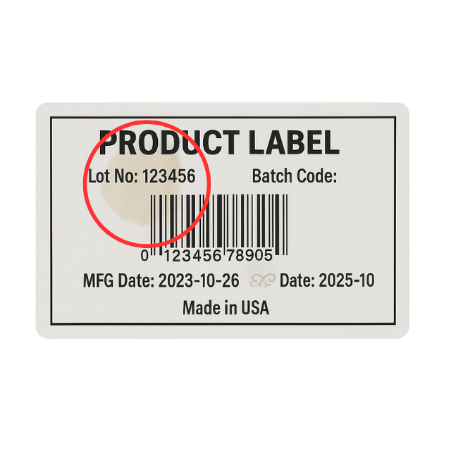 lot code and expiration date inspection