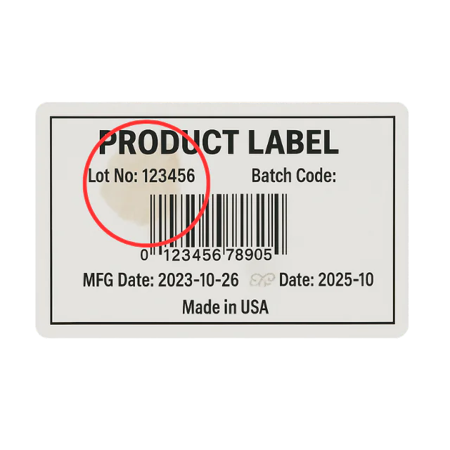 lot code and expiration date inspection