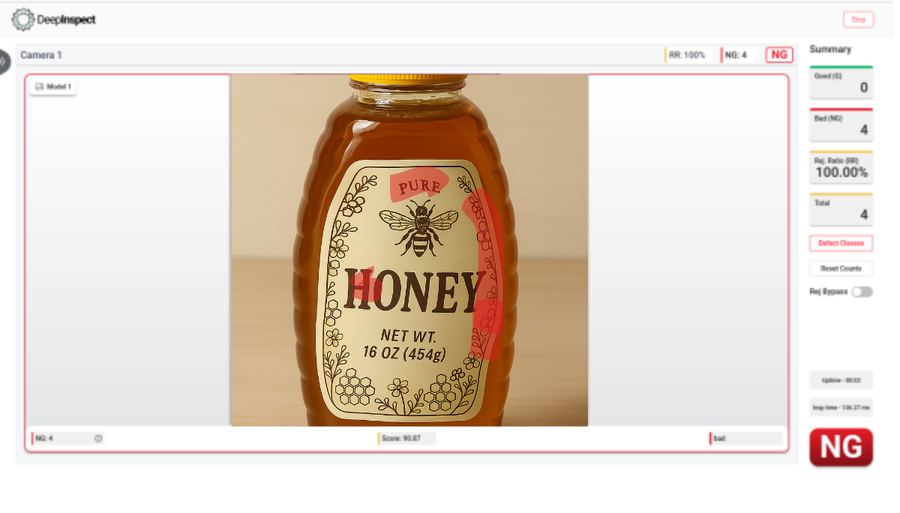AI powered label inspection software