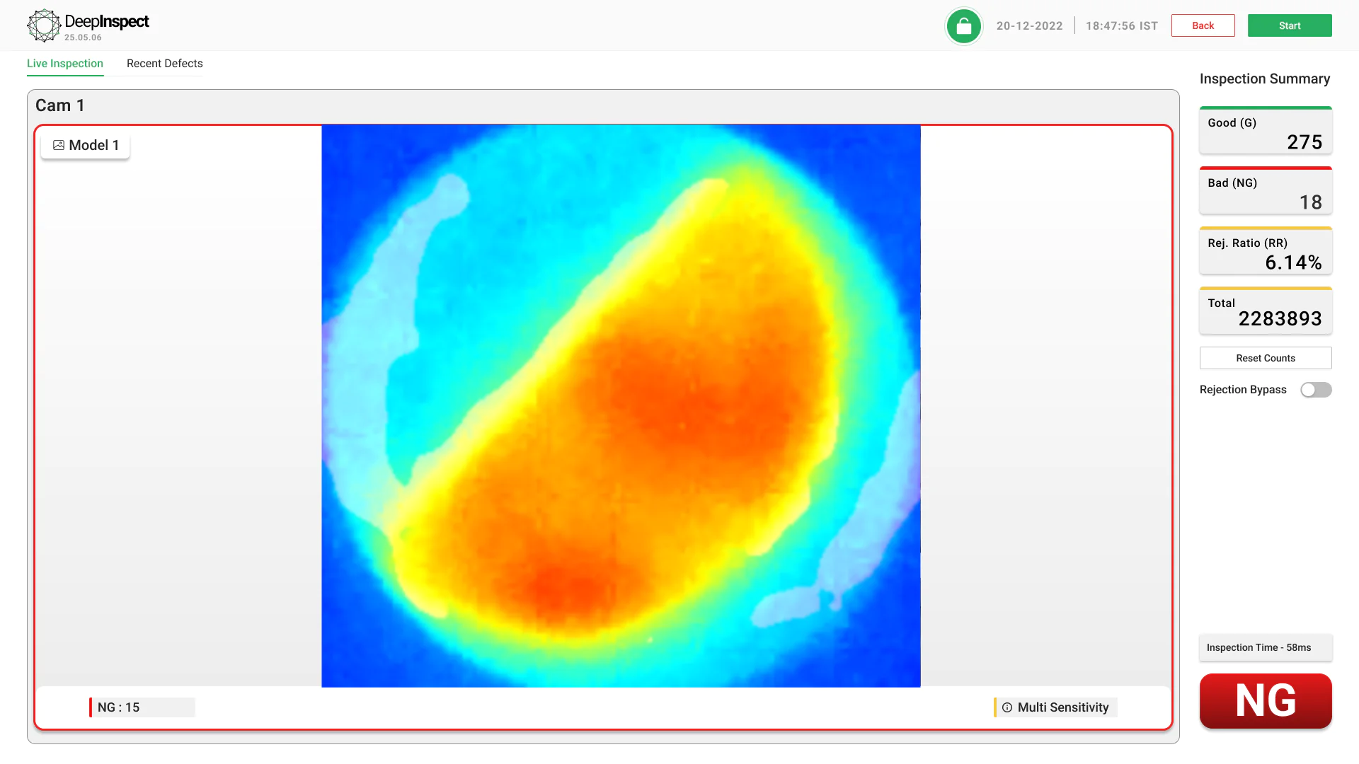 seal inspection in deepinspect dashboard