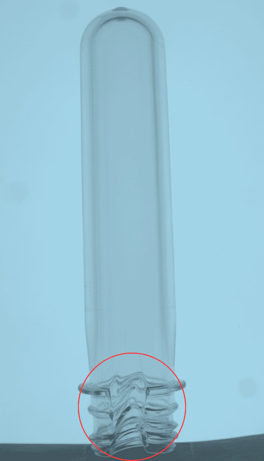 shape defect in pet preform
