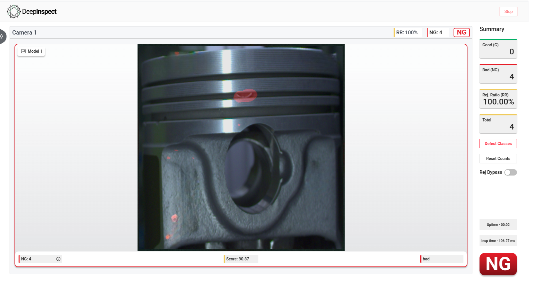 computer vision piston inspection software