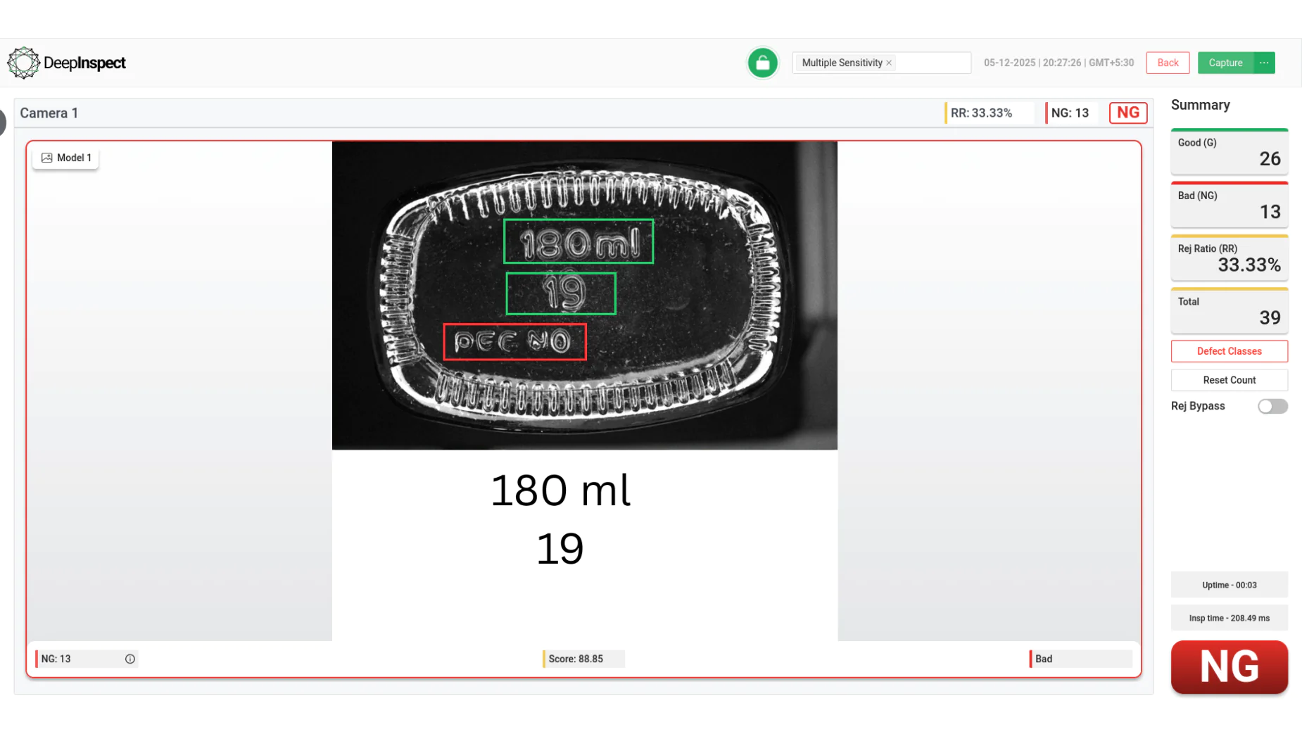 low contrast mould number reading