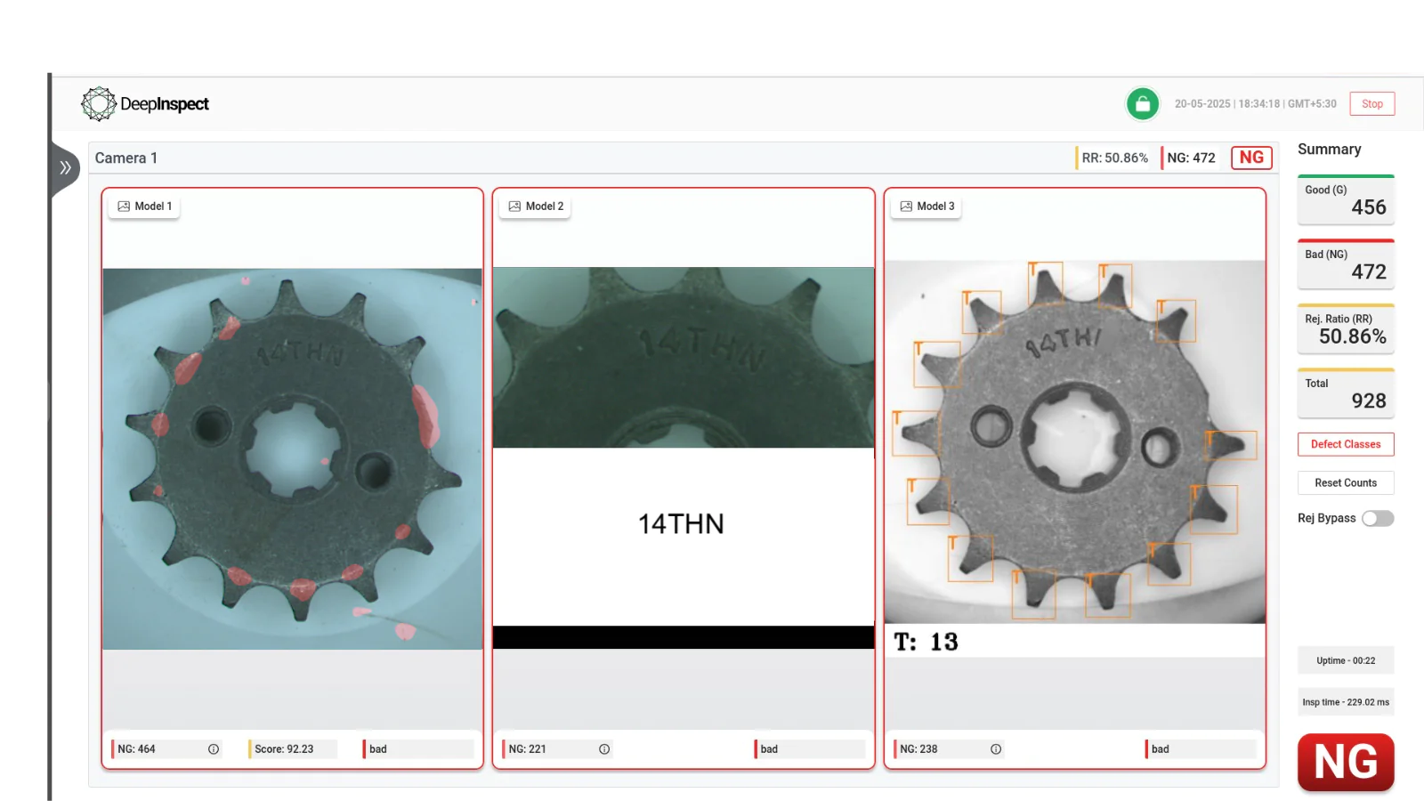 Burrs and edge defects on sprocket