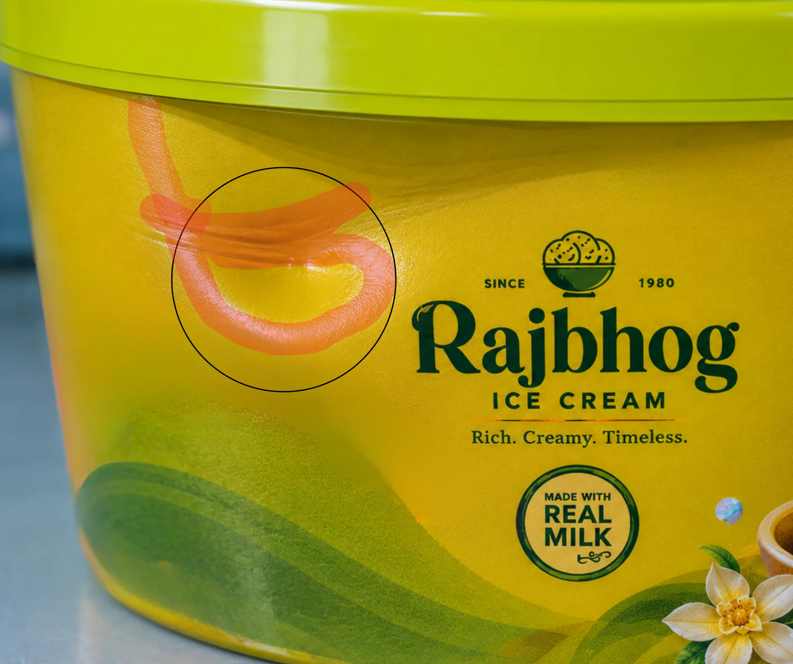 Ice cream tub defect detection